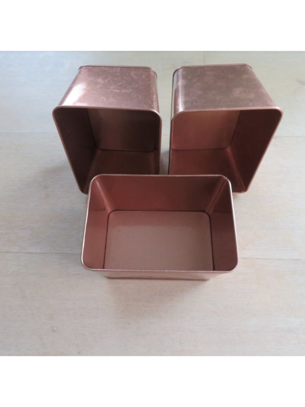 Set of 3 Copper-Finish Metal Pails with Textured Surface - Modern Decor Crafts